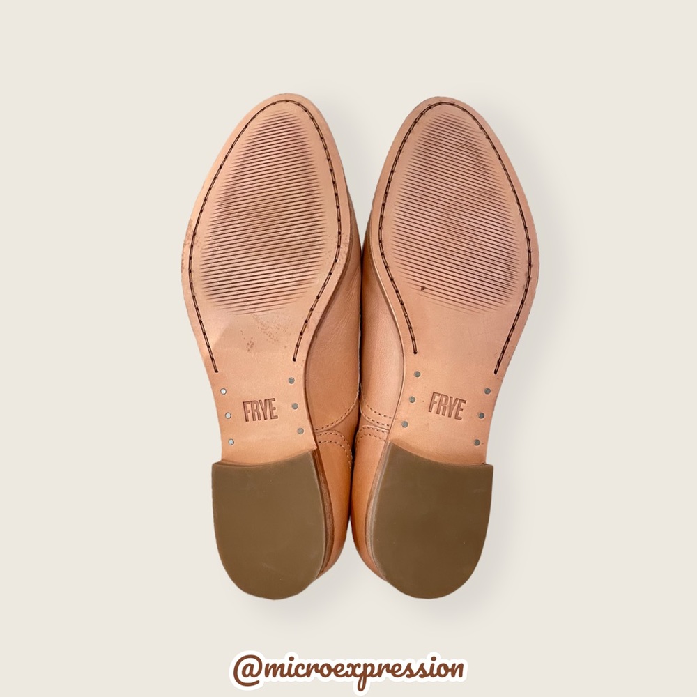 $328 Frye Grace Oxford Light Pink Real Leather Lace Up Casual Formal Work Flat - Picture 15 of 16